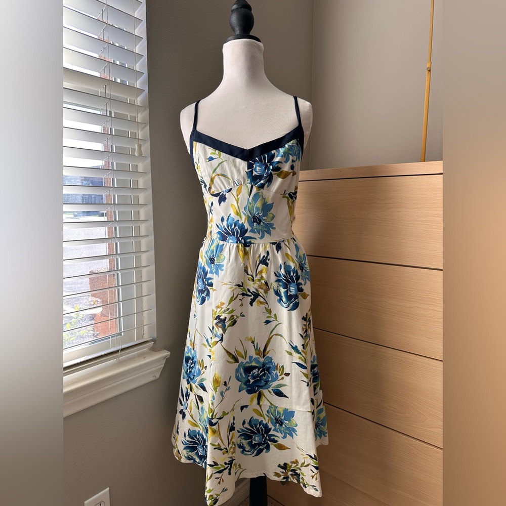 Allen B. By Allen Schwartz Strapless Blue Floral Dress
